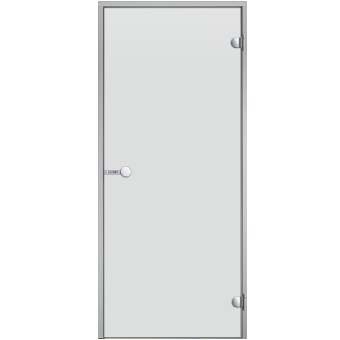 Дверь для хамам ALU 9x19 коробка серая, стекло прозрачное