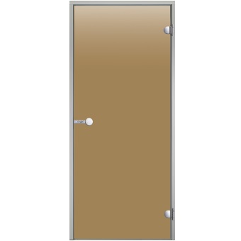 Дверь для хамам ALU 8x21 коробка серая, стекло бронза
