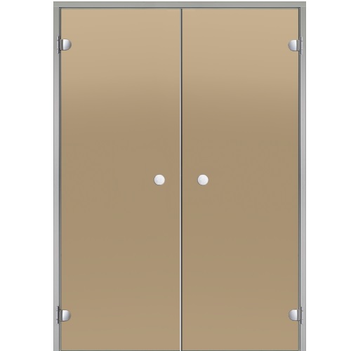 Дверь двойная Harvia ALU 15x21 стекло бронза